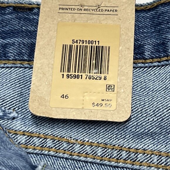 Levis Mens 44 469 Denim Shorts Loose Fit Light Distressed Below Knee Cotton - Picture 9 of 9